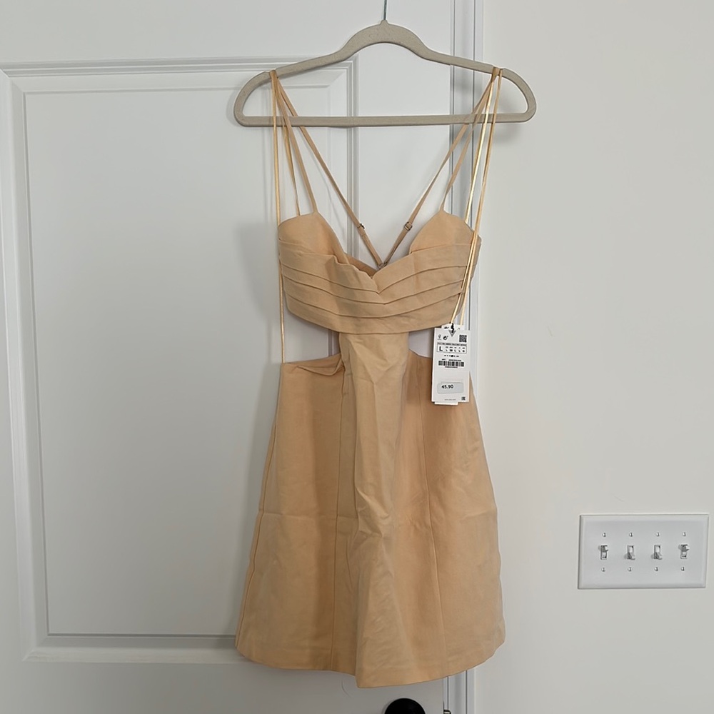 Zara Elegant Tan Dress
